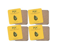 Thumbnail for Phu Quoc International Airport (PQC) design on yellow 4 pieces set coaster