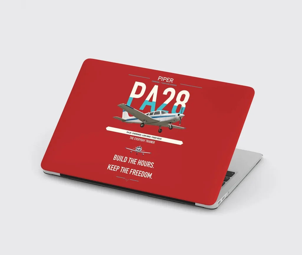 Piper PA-28 Cherokee design on red MacBook case