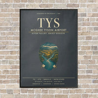 Thumbnail for McGhee Tyson Airport Knoxville TYS vertical canvas print - framed - gray background