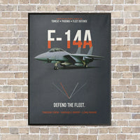 Thumbnail for F-14A Tomcat Defend The Fleet vertical canvas print - framed - gray background