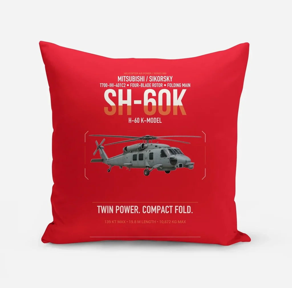 Mitsubishi Sikorsky SH-60K design on red pillow