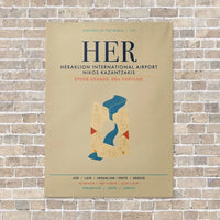 Thumbnail for Heraklion International Airport Nikos Kazantzakis HER vertical canvas print - no frame - beige background