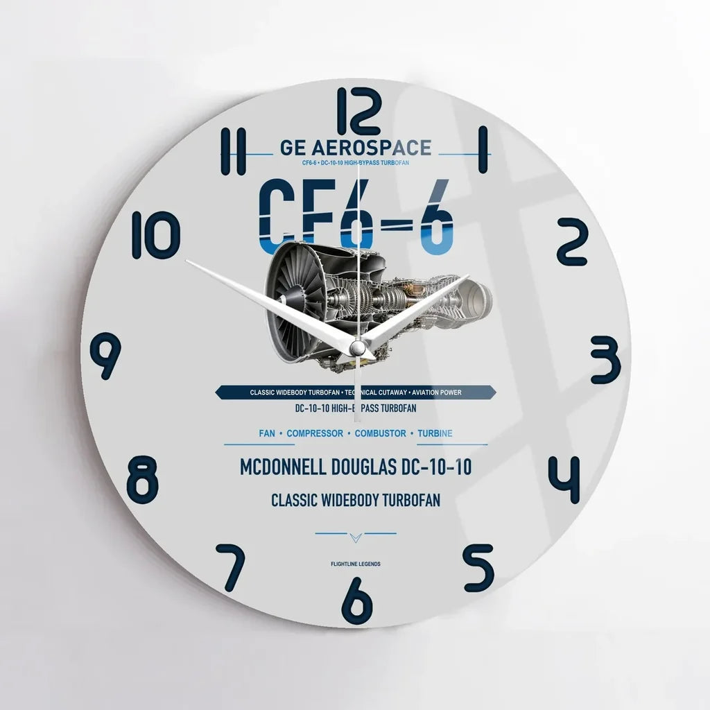 CF6-6 design on light gray no frame wall clock
