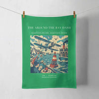 Thumbnail for VINTAGE G4299 - The Around The Bay Dash - Designed Towels design on green