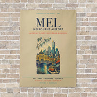 Thumbnail for Melbourne Airport MEL vertical canvas print - no frame - beige background