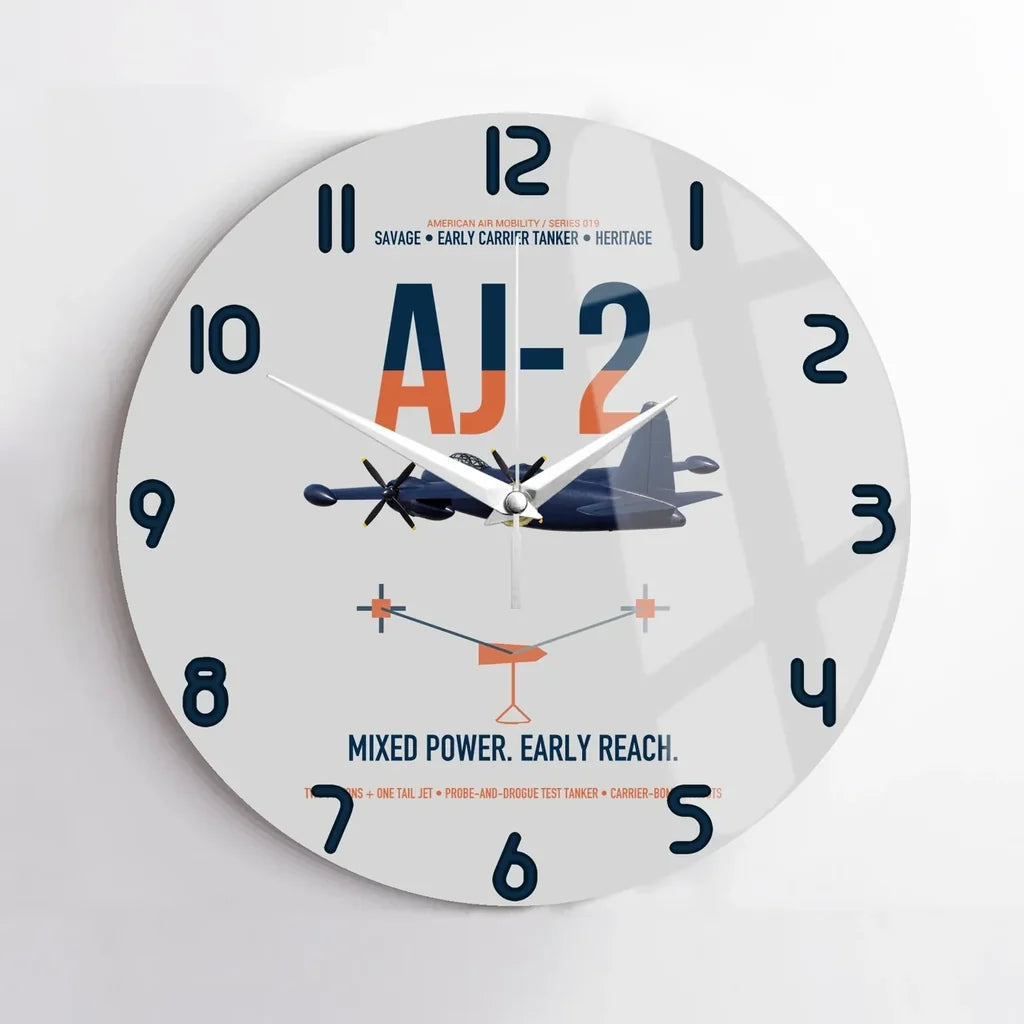 AJ-2 Savage Tanker design on light gray no frame wall clock