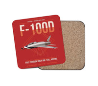 Thumbnail for F-100D Super Sabre design on red 1 piece coaster