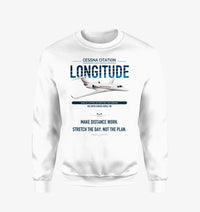 Thumbnail for Cessna Citation Longitude design on white sweatshirt