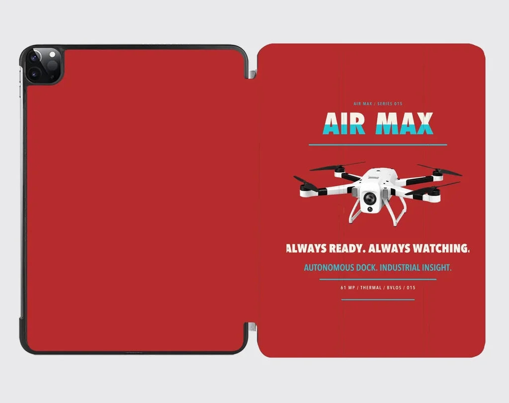 Percepto Air Max design on red ipad tablet case