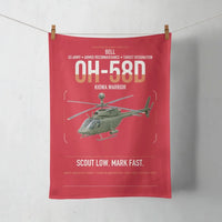 Thumbnail for Bell OH-58D Kiowa Warrior design on red towel