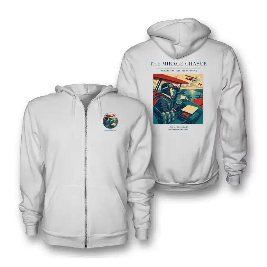 VINTAGE G4337 - The Mirage Chaser - Premium Zipped Hoodie design on white
