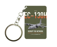 Thumbnail for EC-130H Compass Call design on green army designed key chain, double-side print