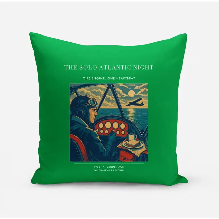 VINTAGE G4294 - The Solo Atlantic Night - Designed Pillows design on green