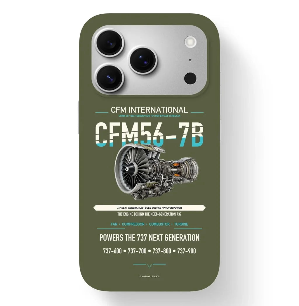 CFM56-7B Case design on green army iphone case