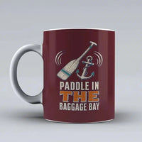 Thumbnail for 392 - Paddle In The Baggage Bay - Mug design on dark red signal