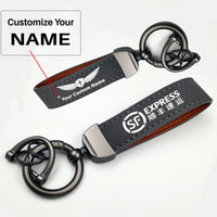 Thumbnail for SF Airlines Horseshoe Buckle key chain, Gray + Name