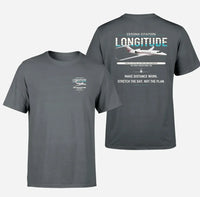 Thumbnail for Cessna Citation Longitude design on gray double-side t-shirt, double-side print