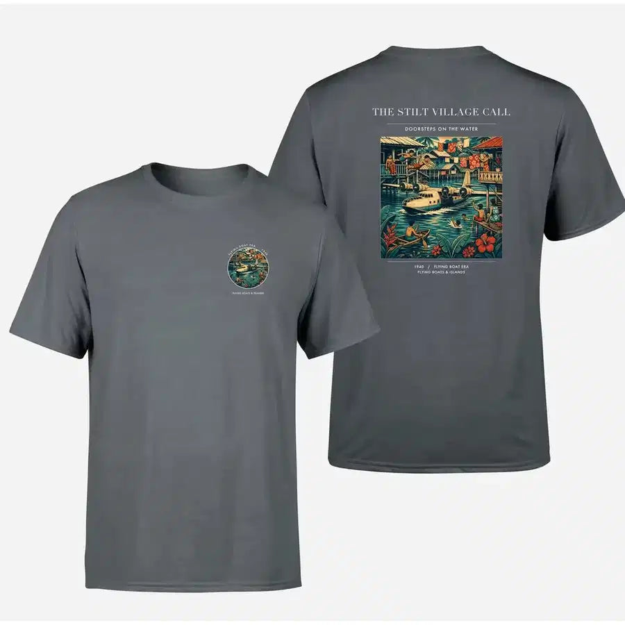 VINTAGE G4275 - The Stilt Village Call - Double-Side T-Shirt design on gray double side t shirt