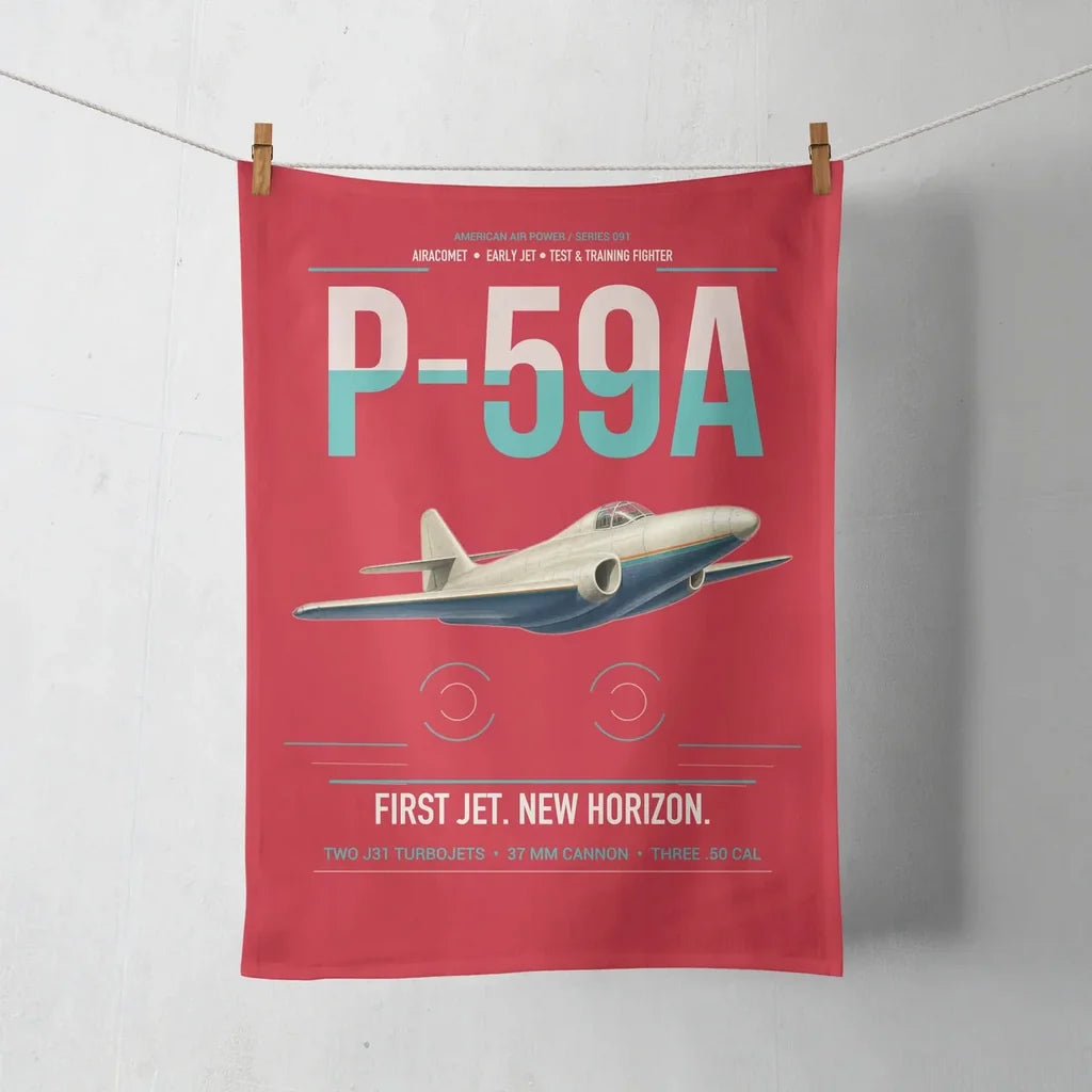 P-59A Airacomet design on red towel
