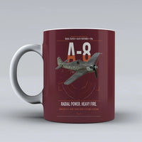 Thumbnail for Focke-Wulf Fw 190A-8 design on dark red ceramic mug, double-side print