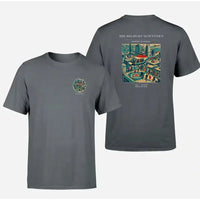Thumbnail for VINTAGE G4127 - The Heliport Downtown - Double-Side T-Shirt design on gray double side t shirt