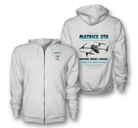 Thumbnail for DJI Matrice 3TD design on white zipped hoodie