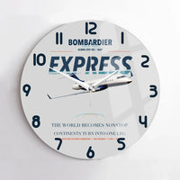 Thumbnail for Bombardier Global Express design on light gray no frame wall clock