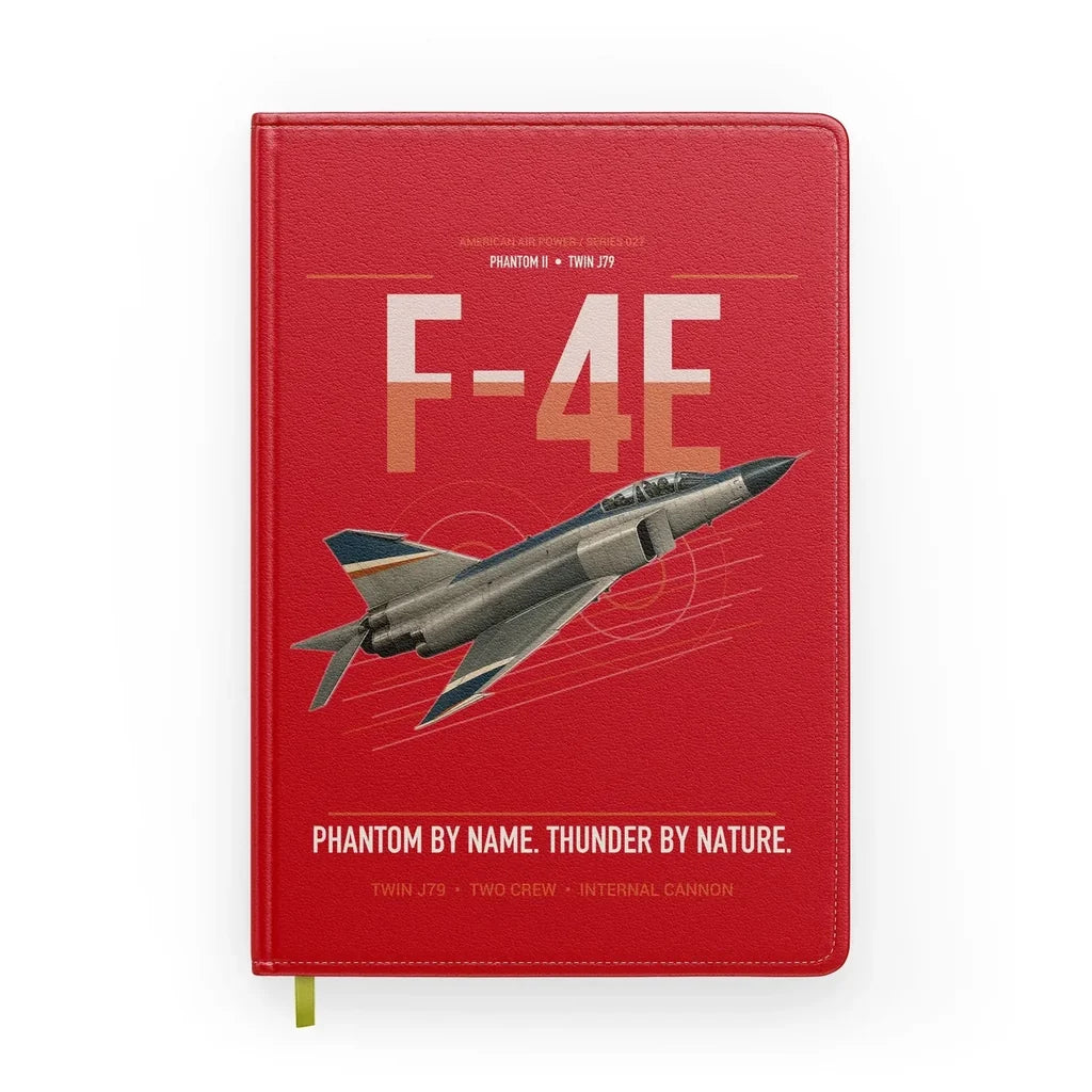 F-4E Phantom II design on red notebook