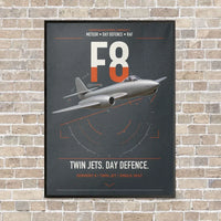 Thumbnail for Gloster Meteor F8 vertical canvas print - framed - gray background