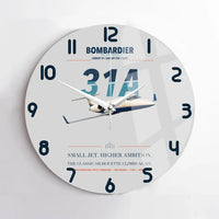 Thumbnail for Bombardier Learjet 31A design on light gray no frame wall clock