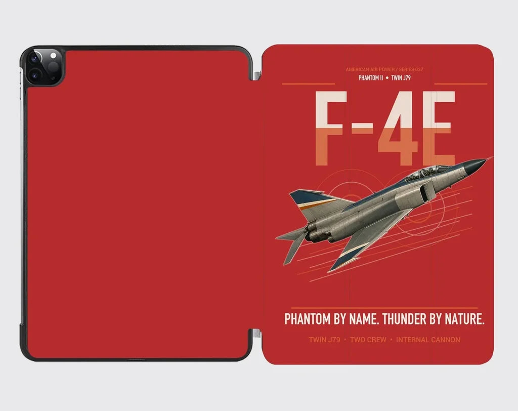 F-4E Phantom II design on red ipad tablet case