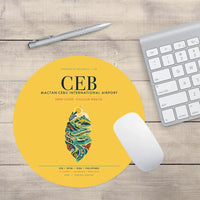 Thumbnail for Mactan-Cebu International Airport (CEB) design on yellow round mouse pad