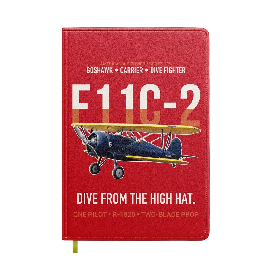 F11C-2 Goshawk Dive from the High Hat design on red notebook