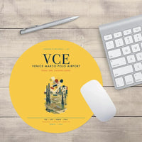 Thumbnail for Venice Marco Polo Airport (VCE) design on yellow round mouse pad