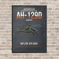 Thumbnail for AgustaWestland AH-129D Mangusta vertical canvas print - framed - gray background
