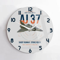 Thumbnail for Saab AJ 37 Viggen design on light gray no frame wall clock