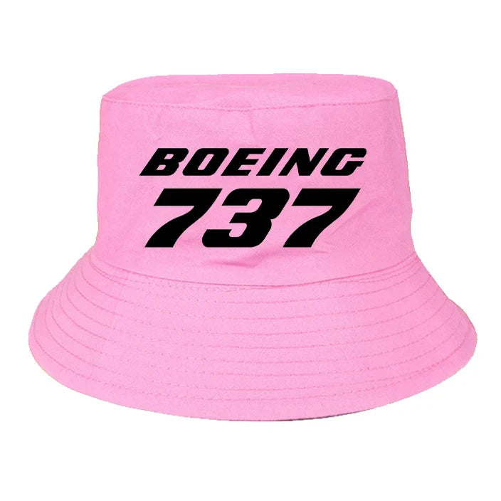 Boeing 737 & Text summer hat - light pink