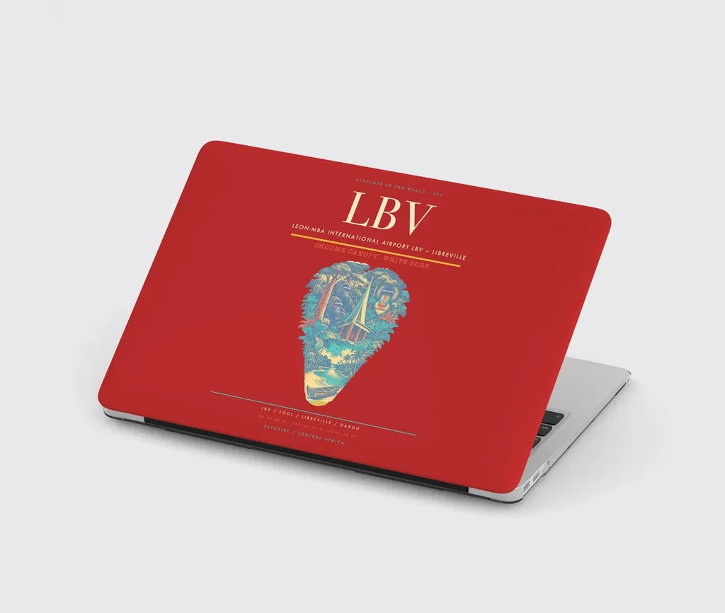 Leon-Mba International Airport (LBV) design on red MacBook case