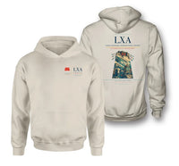 Thumbnail for Lhasa Gonggar International Airport (LXA) design on khaki double-side hoodie