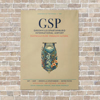 Thumbnail for Greenville-Spartanburg International Airport GSP vertical canvas print - no frame - beige background