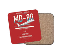 Thumbnail for McDonnell Douglas MD-80 design on red 1 piece coaster