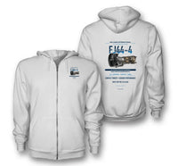 Thumbnail for FJ44-4 design on white zipped hoodie