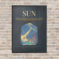 Thumbnail for Friedman Memorial Airport SUN — Hailey vertical canvas print - framed - gray background