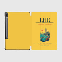 Thumbnail for London Heathrow Airport (LHR) design on yellow samsung tablet tablet case