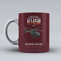 Thumbnail for Airbus Helicopters H145M LUH SOF design on dark red ceramic mug, double-side print