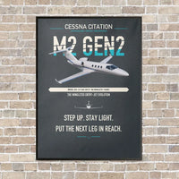 Thumbnail for Cessna Citation M2 Gen2 vertical canvas print - framed - gray background