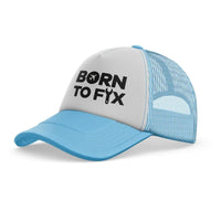 Thumbnail for Born To Fix Airplanes trucker cap - light blue