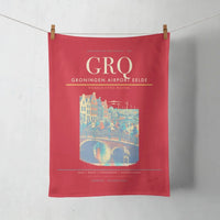 Thumbnail for Groningen Airport Eelde (GRQ) design on red towel