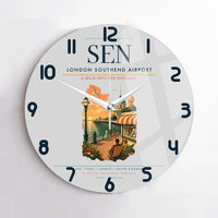 Thumbnail for London Southend Airport (SEN) design on light gray no frame wall clock
