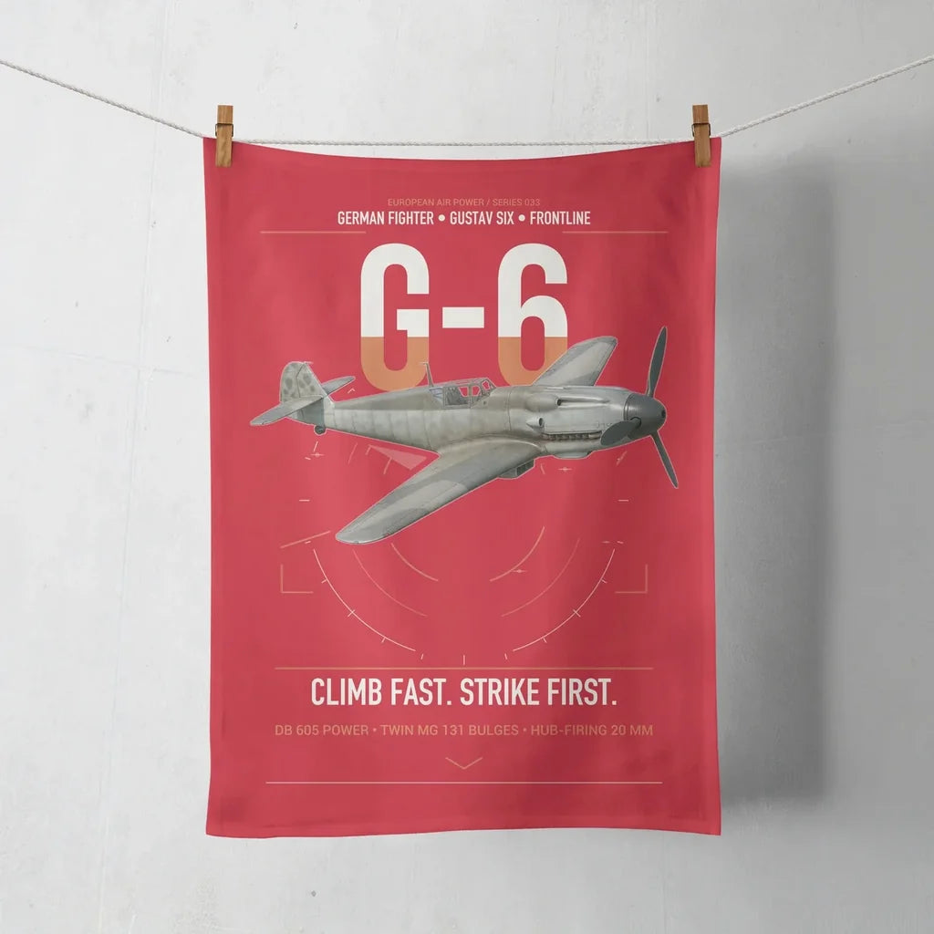 Messerschmitt Bf 109G-6 design on red towel